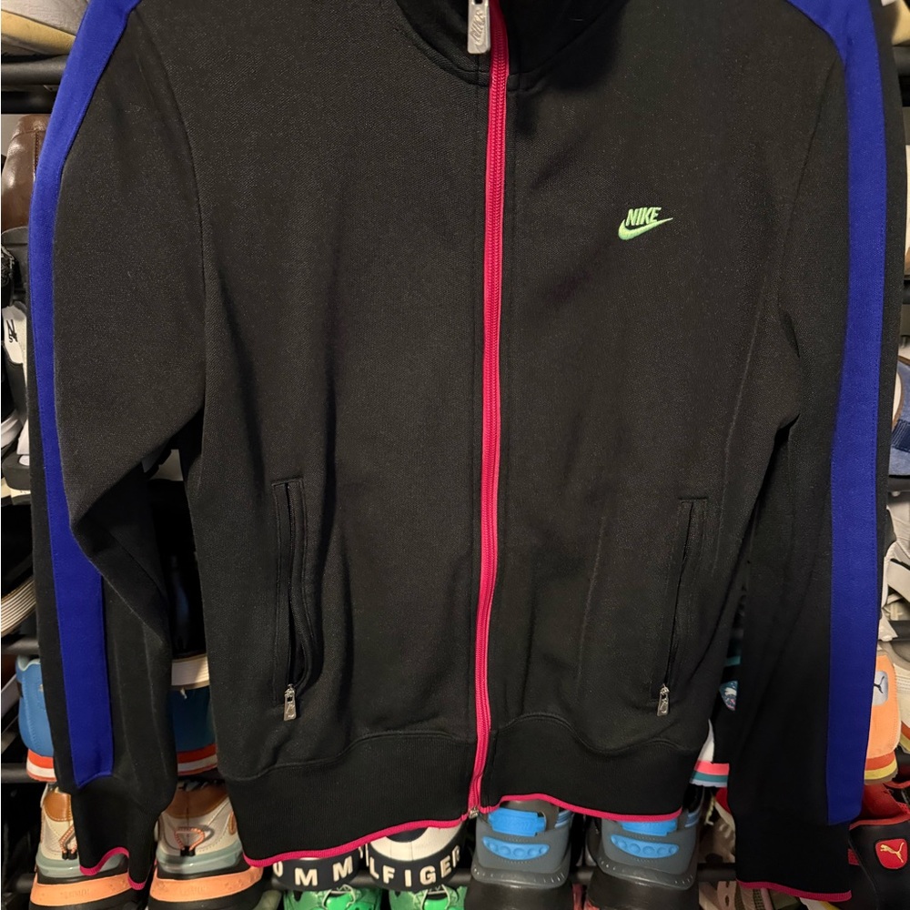 Nike Black Jacket with Blue and Pink Highlights